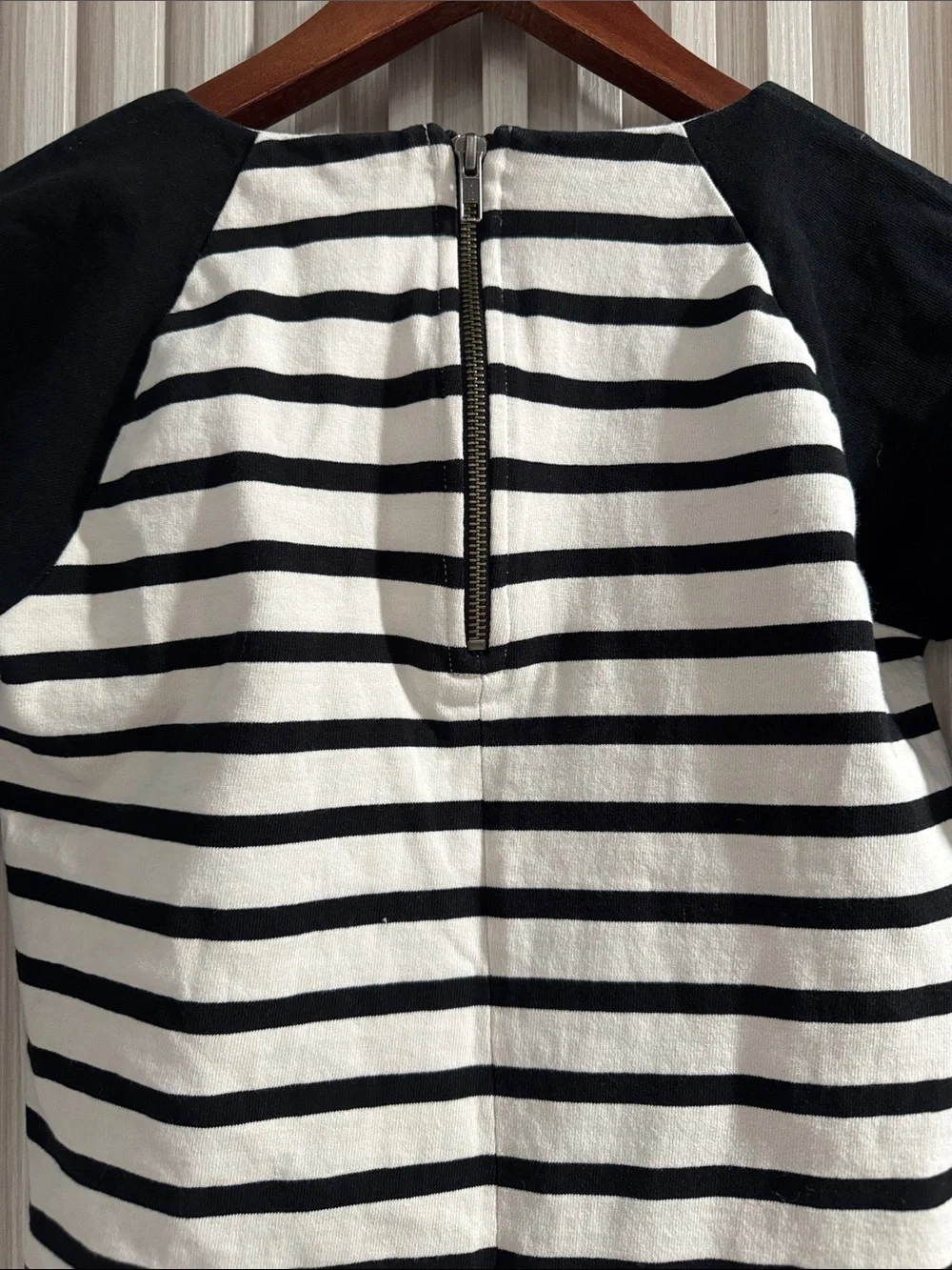 J.Crew Black & White Striped Raglan Long Sleeve Tee